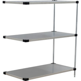 Nexel® 3 Shelf Stainless Steel Solid Shelving Unit Add On 48""W x 18""D x 54""H