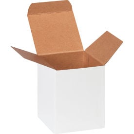 Global Industrial Reverse Tuck Folding Cartons 3""L x 3""W x 4""H White 250/Pack