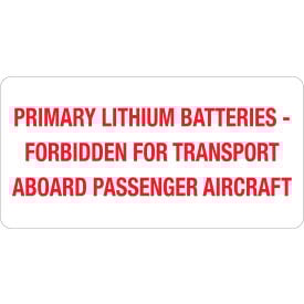 Tape Logic® Air Specialty Labels ''Primary Lithium Batteries'' 2""L x 4""W Roll of 500
