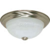 Satco 60-197 2 Light - 11"" - Flush Mount - Alabaster Glass  Brushed Nickel