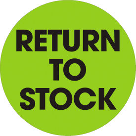 Tape Logic® 2"" Dia. Round Labels with ""Return To Stock"" Print Fluorescent Green Roll of 500
