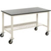 Global Industrial™ Mobile Lab Workbench 60 x 36"" Power Apron Phenolic Safety Edge Blue