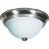 Satco 76-245 3 Light - 15"" - Flush Mount - Frosted Melon Glass  Brushed Nickel