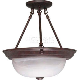 Nuvo 60/209 2 Light-Ceiling-Semi Flush Alabaster Old Bronze 13.25""W X 14""H
