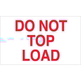 Tape Logic® Labels with ""Do Not Top Load"" Print 5""L x 3""W Red/White Roll of 500