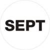 Tape Logic® 1"" Dia. Round Paper Labels with ""Sept"" Print White Roll of 500