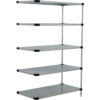 Nexel® 5 Shelf Galvanized Steel Solid Shelving Unit Add On 36""W x 24""D x 74""H