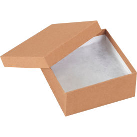 Global Industrial Jewelry Boxes 3-1/2""L x 3-1/2""W x 1-1/2""H Kraft 100/Pack