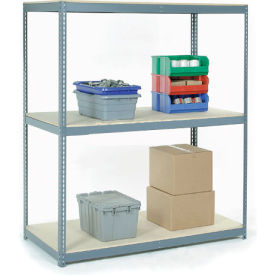 Global Industrial 3 Shelf Heavy Duty Boltless Shelving Starter 48""Wx24""Dx60""H Wood Deck USA