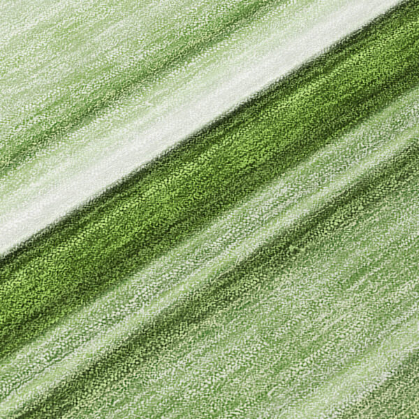 9' X 12' Artichoke Green Striped Washable Indoor Outdoor Area Rug