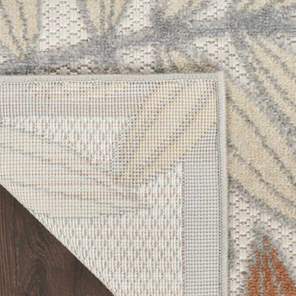 5' X 7' Mocha and Blue Indoor Outdoor Area Rug