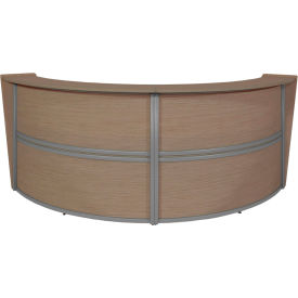 Regency Marque Double Unit Reception Curved Desk Workstation 124-1/2""W x 49""D x 45-1/2""H Noble Oak