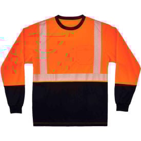 Ergodyne® GloWear 8281BK Hi-Vis Performance Long Sleeve T-Shirt Class 2 Long-5XL Orange