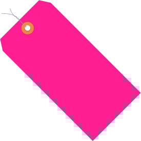 Global Industrial Shipping Tag Pre-Wired #7 5-3/4""L x 2-7/8""W Fluorescent Pink 1000/Pack