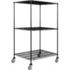 Nexel® 3 Shelf Truck Black Epoxy 60""W x 36""D x 80""H Polyurethane Swivel Casters