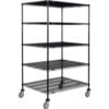 Nexel® 5 Shelf Truck Black Epoxy 60""W x 36""D x 80""H Polyurethane Swivel Casters