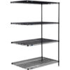 Nexel® 4 Shelf Black Epoxy Wire Shelving Unit Add On 48""W x 30""D x 74""H