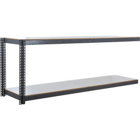 Global Industrial 2 Shelf Extra Heavy Duty Boltless Shelving Add On 96""Wx18""Dx36""HLaminate Deck