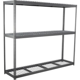 Global Industrial 2 Shelf Extra Heavy Duty Boltless Shelving Starter 96""W x 24""D x 36""HWire Deck