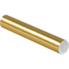 Global Industrial™ Mailing Tubes with Caps 2""Dia. x 12""L 0.060"" Thick Gold 50/Pack