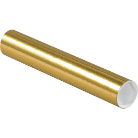 Global Industrial™ Mailing Tubes with Caps 2""Dia. x 12""L 0.060"" Thick Gold 50/Pack
