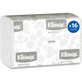 Kleenex® Multi-Fold Paper Towel 1-Ply 9-3/16""W x 9-3/8""L White 150/Pack 16 Packs