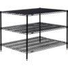 Nexel® 3 Shelf Black Epoxy Wire Shelving Unit Starter 72""W x 36""D x 34""H
