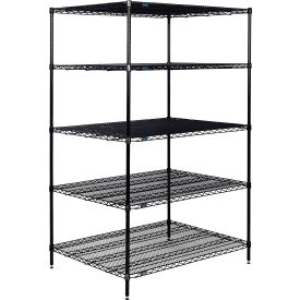 Nexel® 5 Shelf Black Epoxy Wire Shelving Unit Starter 48""W x 36""D x 74""H