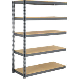 Global Industrial 5 Shelf Extra Heavy Duty Boltless Shelving Add On 72""W x 18""D x 96""H Wood Deck