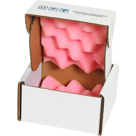 Global Industrial™ Anti Static Foam Shippers 5""W x 5""L x 3""D Pink/White 24/Pack