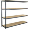 Global Industrial 4 Shelf Extra Heavy Duty Boltless Shelving Add On 96""W x 18""D x 96""H Wood Deck