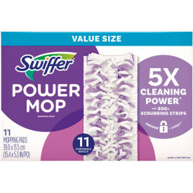 Swiffer® PowerMop Mopping Pads 11-7/16"" x 5-5/16"" White/Purple 11/Box 2 Boxes/Case