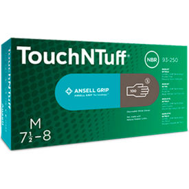 Ansell TouchNTuff 93-250 Nitrile Powder Free Disposable Glove 5 Mil Dark Grey S 100/Box