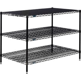 Nexel® 3 Shelf Black Epoxy Wire Shelving Unit Starter 60""W x 30""D x 34""H