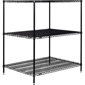 Nexel® 3 Shelf Black Epoxy Wire Shelving Unit Starter 48""W x 36""D x 54""H