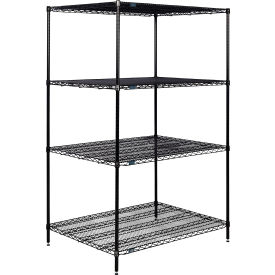 Nexel® 4 Shelf Black Epoxy Wire Shelving Unit Starter 60""W x 36""D x 86""H