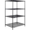 Nexel® 4 Shelf Black Epoxy Wire Shelving Unit Starter 48""W x 36""D x 54""H