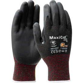 PIP MaxiCut Ultra Micro-Foam Nitrile Coated Palm & Fingers Gloves ANSI A6 L Black 6 Dozen/Case