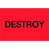 Tape Logic® Paper Labels with ""Destroy"" Print 3""L x 2""W Fluorescent Red Roll of 500