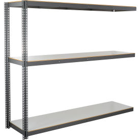 Global Industrial 3 Shelf Extra Heavy Duty Boltless Shelving Add On 96""Wx18""Dx84""HLaminate Deck
