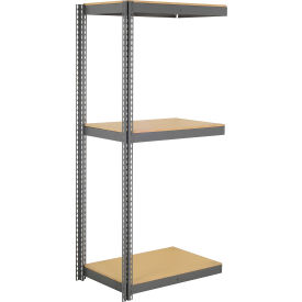 Global Industrial 3 Shelf Extra Heavy Duty Boltless Shelving Add On 36""W x 18""D x 96""H Wood Deck