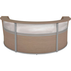 Regency Marque Plexi Triple Unit Reception Desk Workstation 143-1/2""W x 71""D x 45-1/2""H Noble Oak