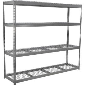 Global Industrial 4 Shelf Extra Heavy Duty Boltless Shelving Starter 96""Wx24""Dx120""HWire Deck