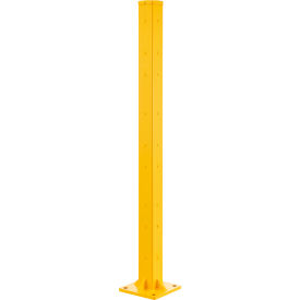 Global Industrial™ Bolt-On Steel Post for Triple 3-Rib Guard Rail 60""H Yellow