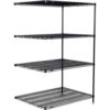 Nexel® 4 Shelf Black Epoxy Wire Shelving Unit Add On 72""W x 36""D x 74""H