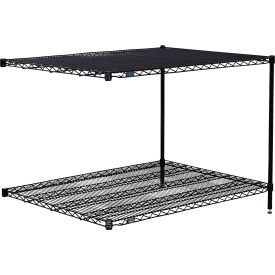 Nexel® 2 Shelf Black Epoxy Wire Shelving Unit Add On 48""W x 36""D x 34""H