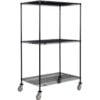 Nexel® 3 Shelf Truck Black Epoxy 72""W x 30""D x 80""H Polyurethane Swivel Casters