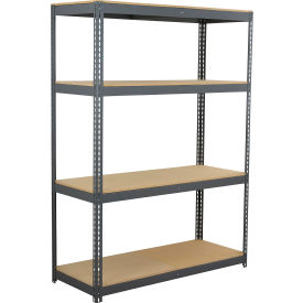 Global Industrial 4 Shelf Extra Heavy Duty Boltless Shelving Starter 72""Wx18""Dx120""HWood Deck
