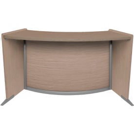 Regency Marque Curved ADA Compliant Reception Station 62-1/2""W x 25""D x 33""H Noble Oak
