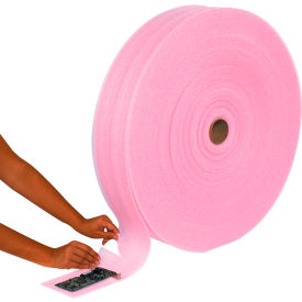 Global Industrial Perforated Anti Static Air Foam Rolls 12""W x 250'L x 1/4"" Thick Pink 6 Rolls